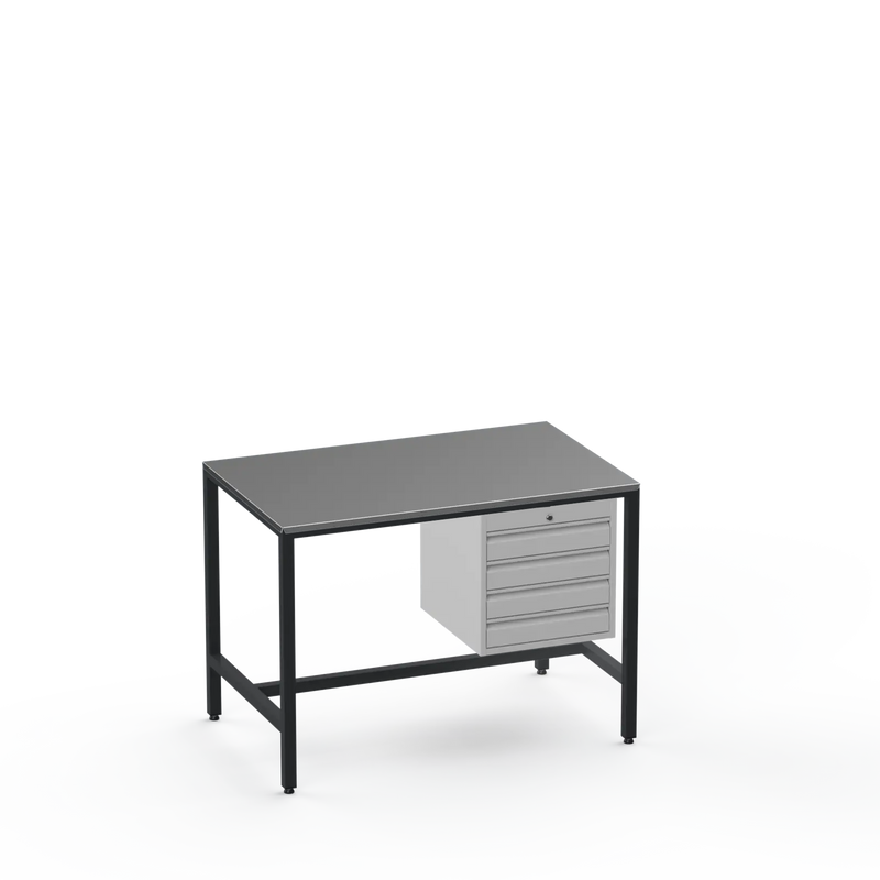Medium Duty Workbench | Steel Worktop | 4 Drawers