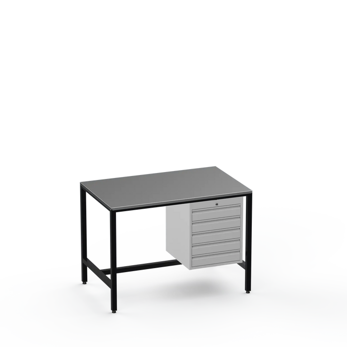 Medium Duty Workbench | Steel Worktop | 5 Drawers