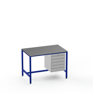 Medium Duty Workbench | Steel Worktop | 5 Drawers