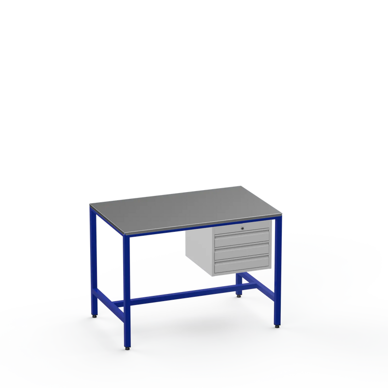 Medium Duty Workbench | Steel Worktop | 3 Drawers