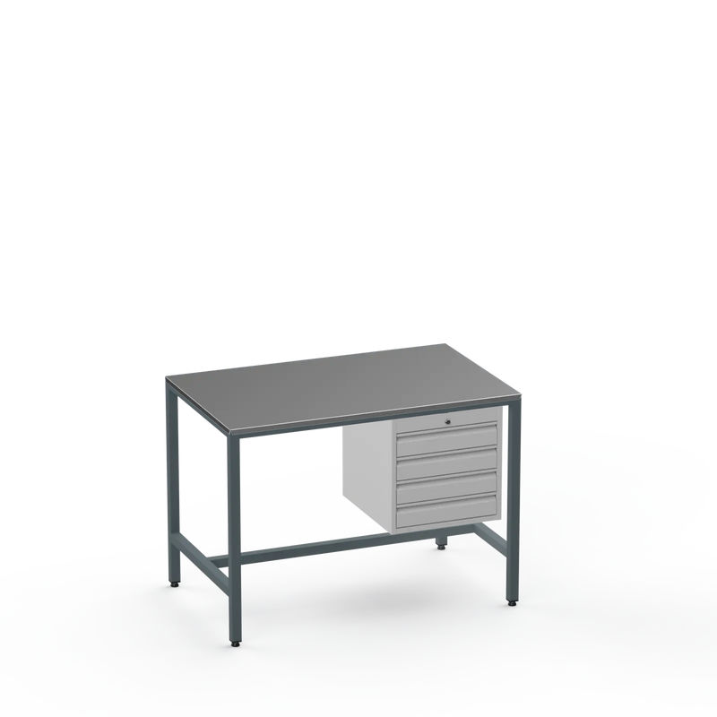 Medium Duty Workbench | Steel Worktop | 4 Drawers