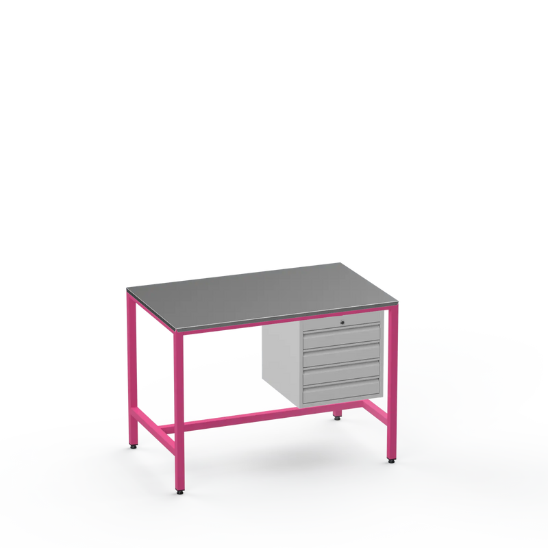 Medium Duty Workbench | Steel Worktop | 4 Drawers