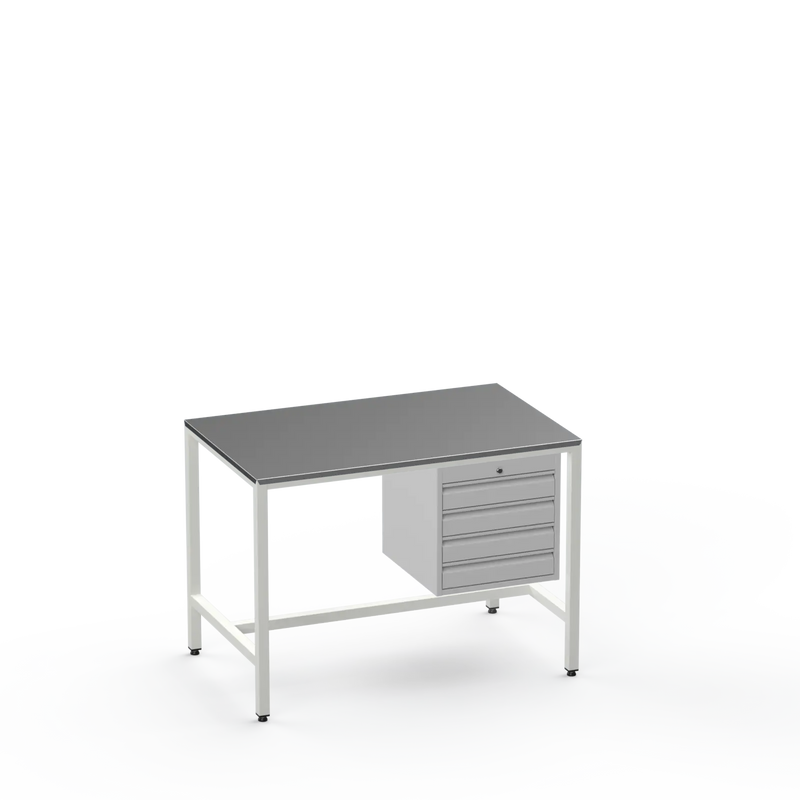Medium Duty Workbench | Steel Worktop | 4 Drawers