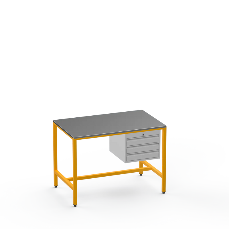 Medium Duty Workbench | Steel Worktop | 3 Drawers
