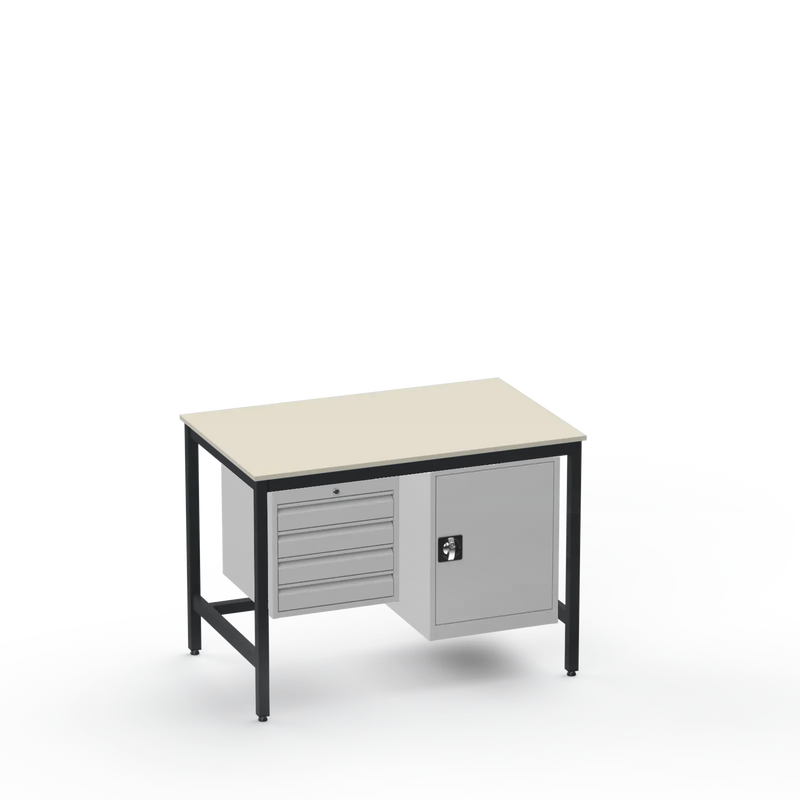 Medium Duty Workbench | Laminate Worktop | 4 Drawers & Cupboard