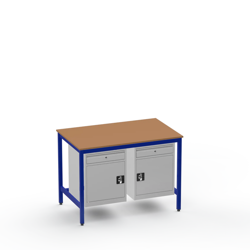 Medium Duty Workbench | MDF Worktop | 2 Cupboards & 2 Drawers