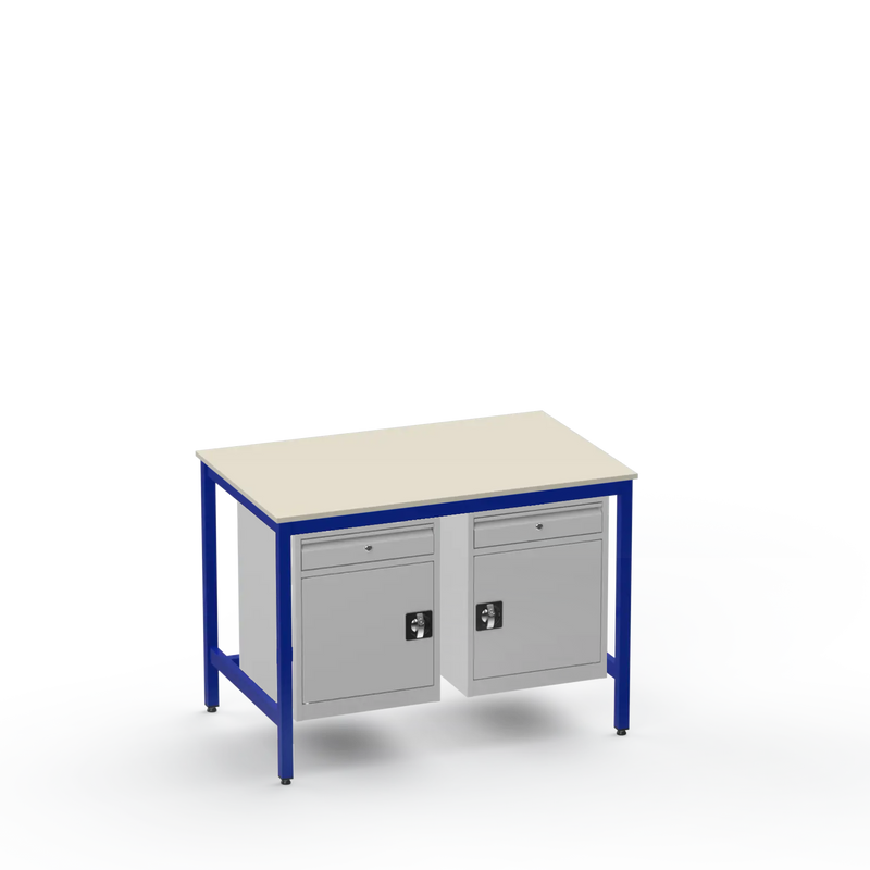 Medium Duty Workbench | Laminate Worktop | 2 Cupboards & 2 Drawers