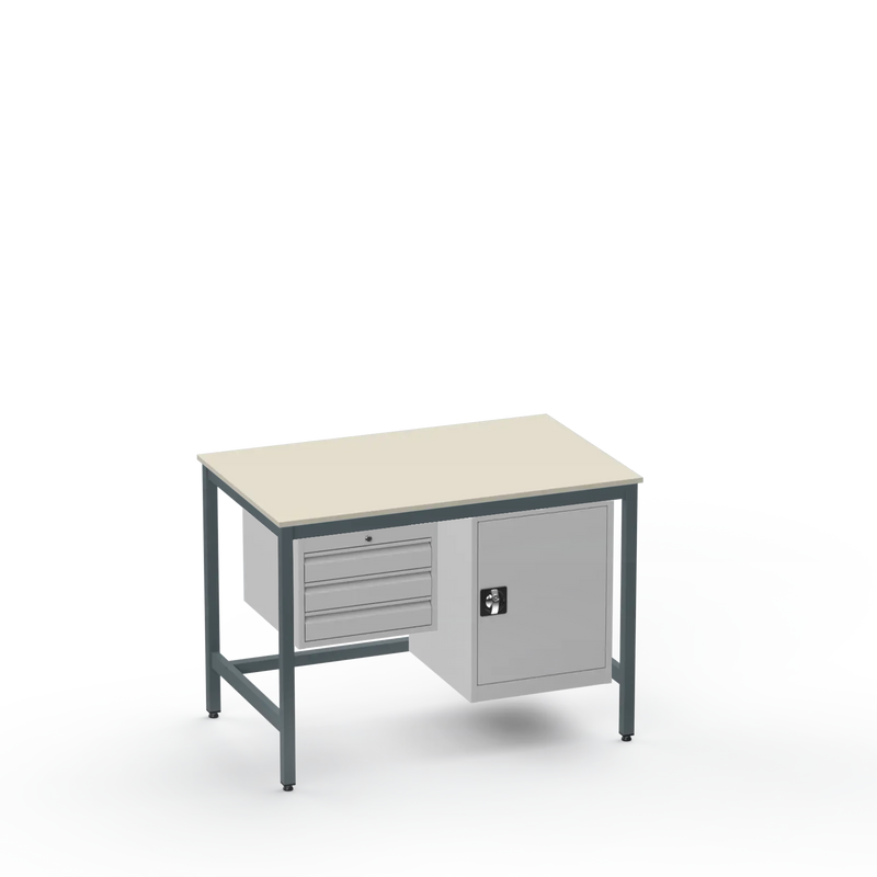 Medium Duty Workbench | Laminate Worktop | 3 Drawers & Cupboard