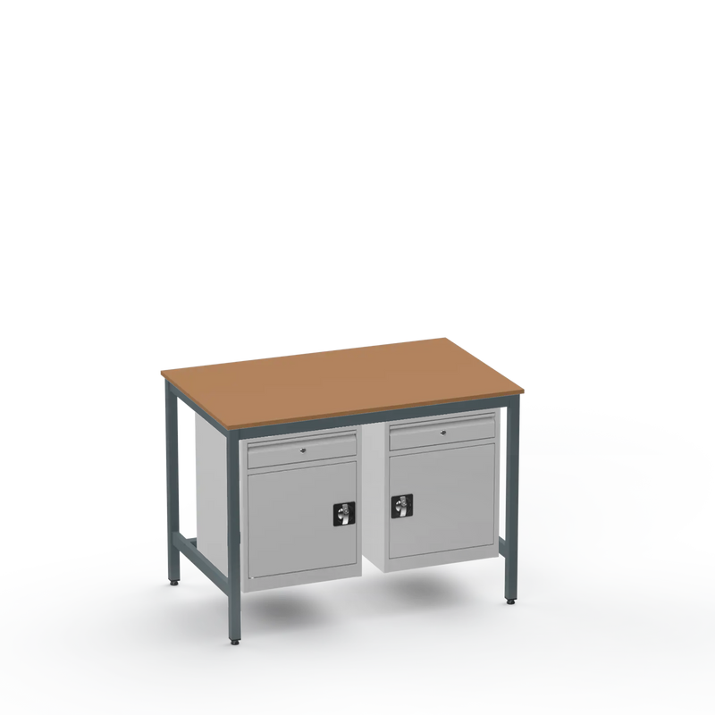 Medium Duty Workbench | MDF Worktop | 2 Cupboards & 2 Drawers