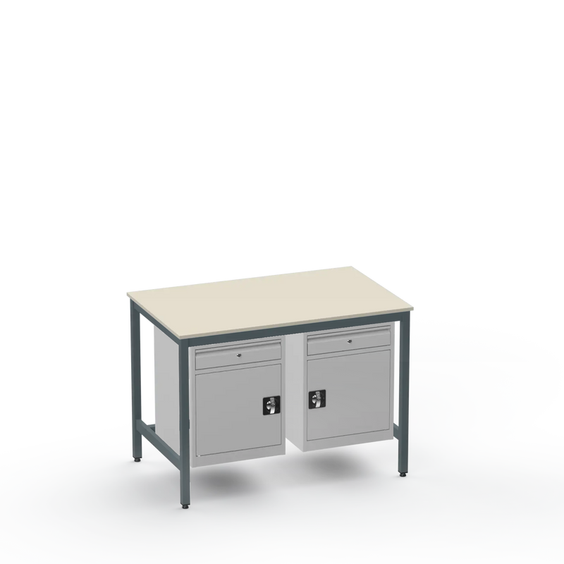 Medium Duty Workbench | Laminate Worktop | 2 Cupboards & 2 Drawers