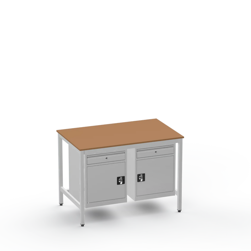 Medium Duty Workbench | MDF Worktop | 2 Cupboards & 2 Drawers