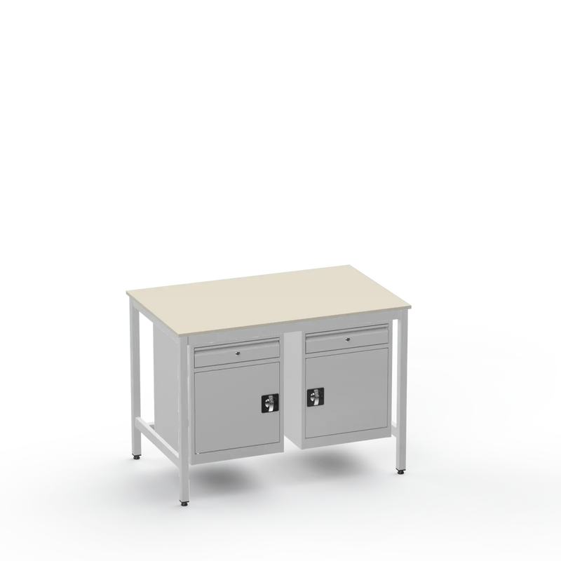 Medium Duty Workbench | Laminate Worktop | 2 Cupboards & 2 Drawers