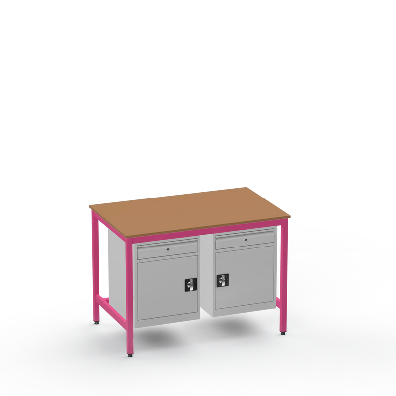 Medium Duty Workbench | MDF Worktop | 2 Cupboards & 2 Drawers