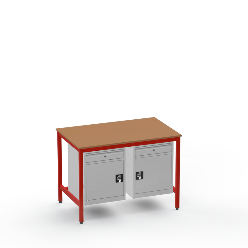 Medium Duty Workbench | MDF Worktop | 2 Cupboards & 2 Drawers