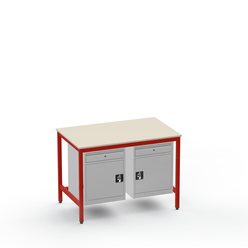 Medium Duty Workbench | Laminate Worktop | 2 Cupboards & 2 Drawers