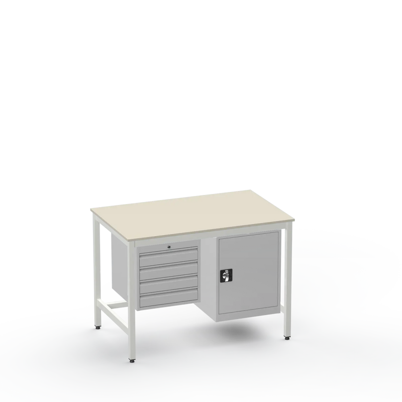 Medium Duty Workbench | Laminate Worktop | 4 Drawers & Cupboard