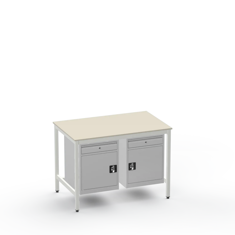 Medium Duty Workbench | Laminate Worktop | 2 Cupboards & 2 Drawers