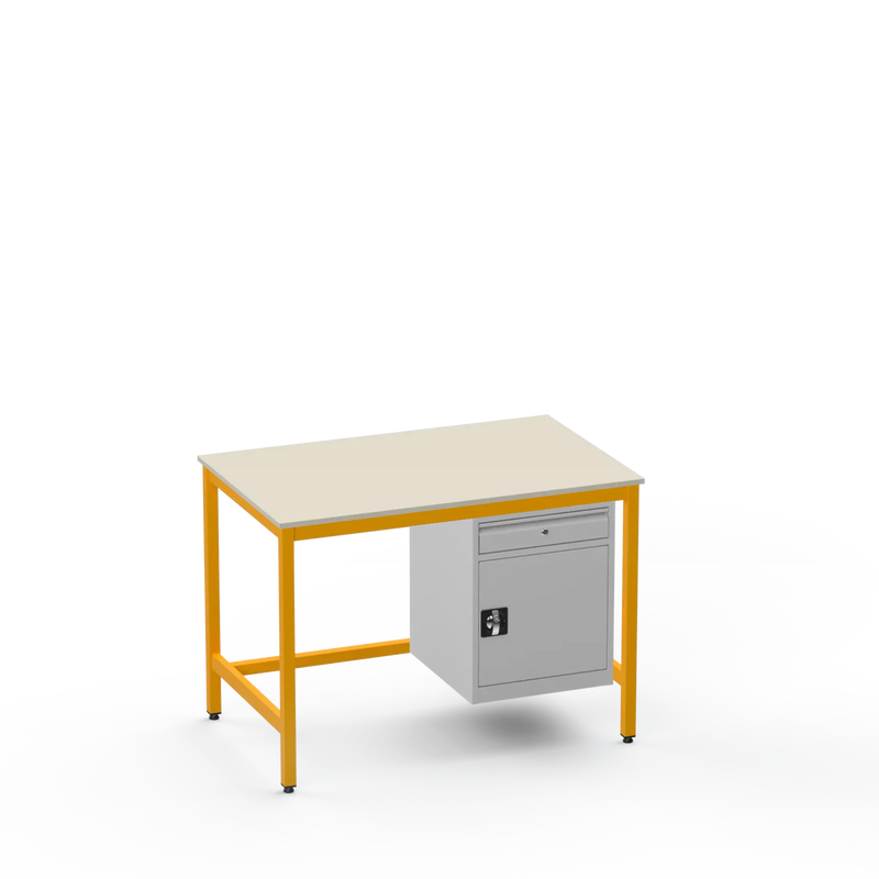 Medium Duty Workbench | Laminate Worktop | Cupboard & Drawer