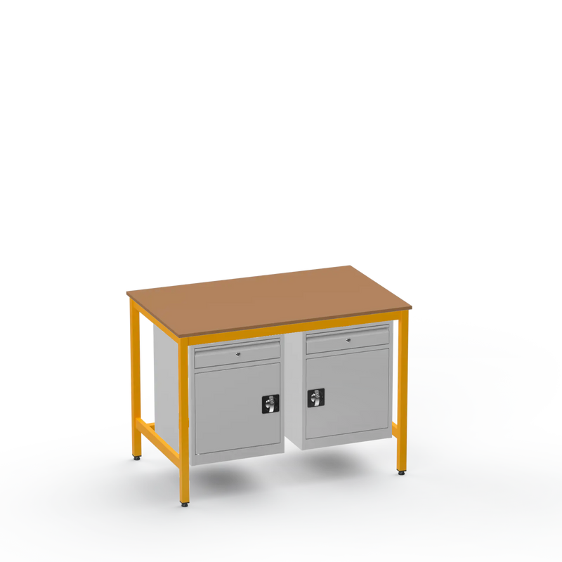 Medium Duty Workbench | MDF Worktop | 2 Cupboards & 2 Drawers