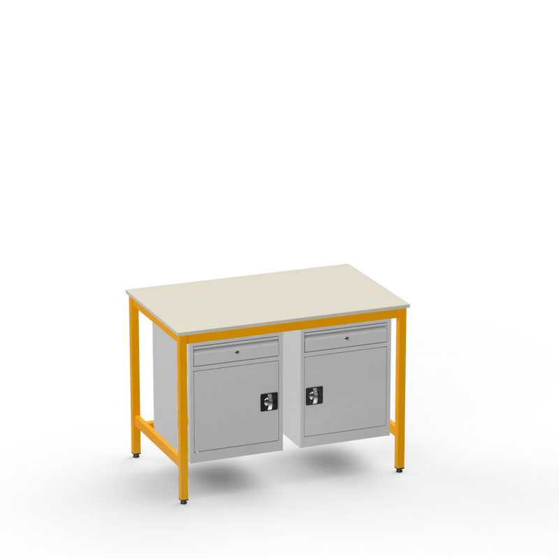 Medium Duty Workbench | Laminate Worktop | 2 Cupboards & 2 Drawers