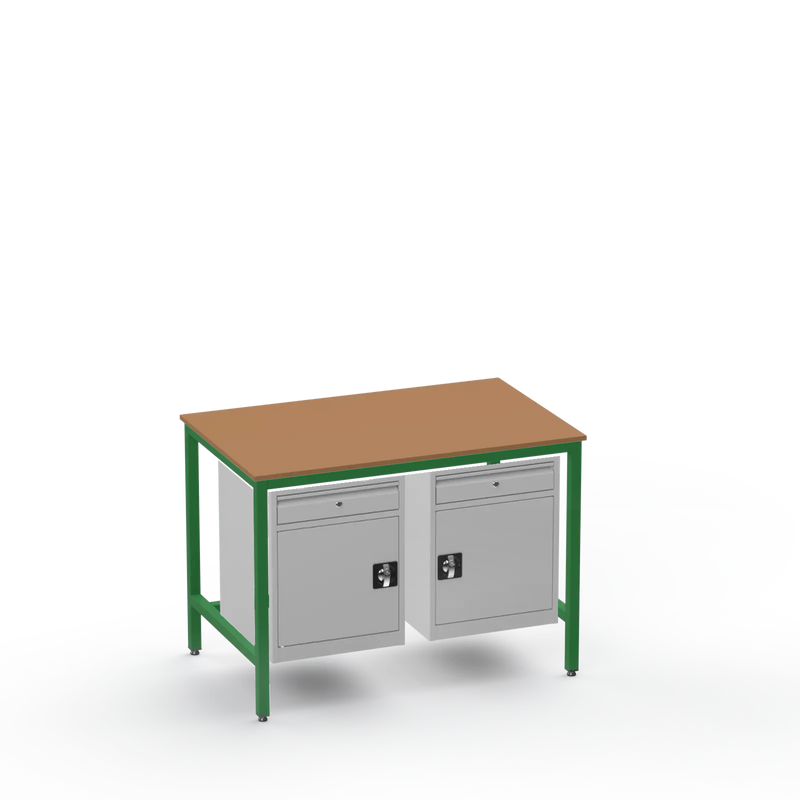 Medium Duty Workbench | MDF Worktop | 2 Cupboards & 2 Drawers