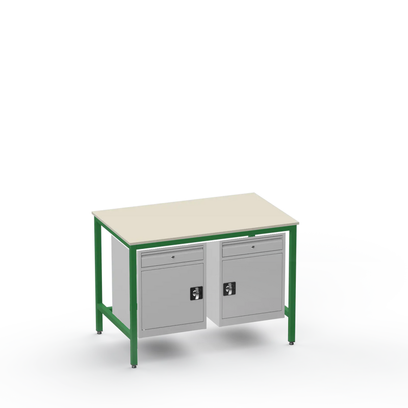 Medium Duty Workbench | Laminate Worktop | 2 Cupboards & 2 Drawers