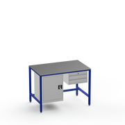 Medium Duty Workbench | Steel Worktop | Cupboard & 2 Drawers