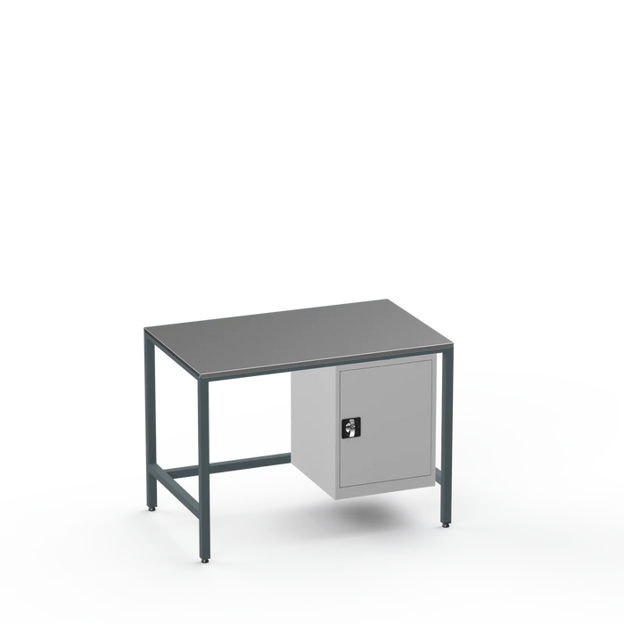 Medium Duty Workbench | Steel Worktop | Cupboard