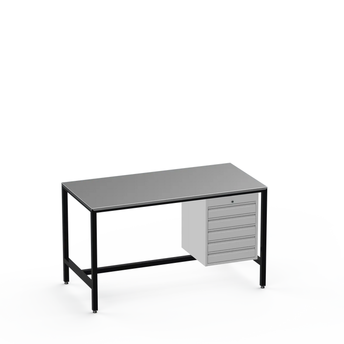 Medium Duty Workbench | Steel Worktop | 5 Drawers
