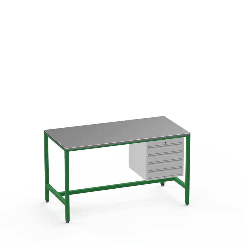 Medium Duty Workbench | Steel Worktop | 4 Drawers