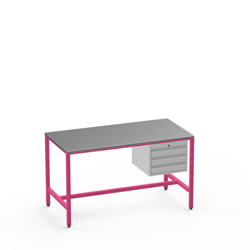 Medium Duty Workbench | Steel Worktop | 3 Drawers