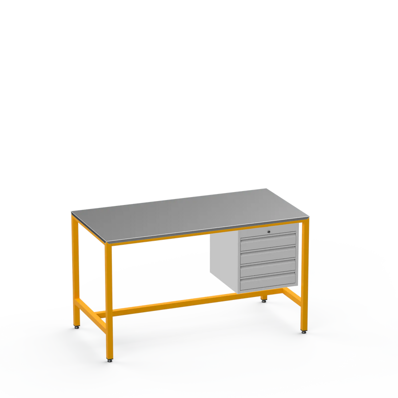 Medium Duty Workbench | Steel Worktop | 4 Drawers