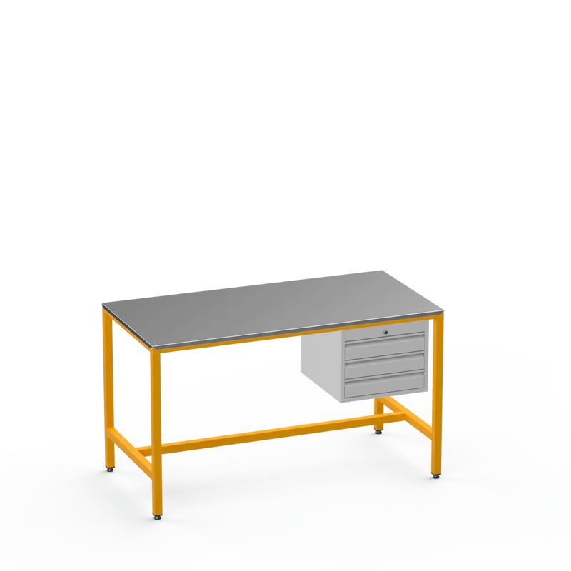 Medium Duty Workbench | Steel Worktop | 3 Drawers