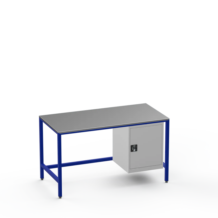 Medium Duty Workbench | Steel Worktop | Cupboard