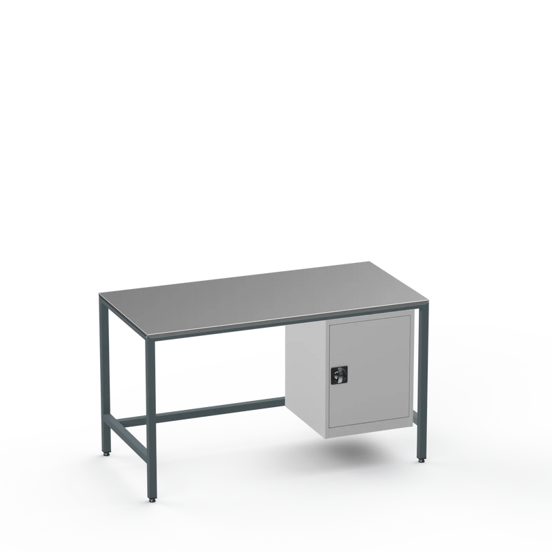 Medium Duty Workbench | Steel Worktop | Cupboard