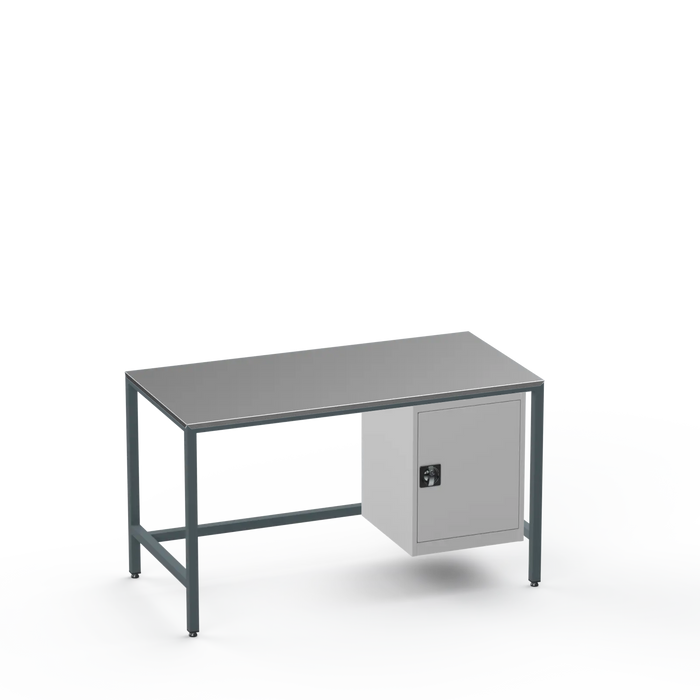 Medium Duty Workbench | Steel Worktop | Cupboard
