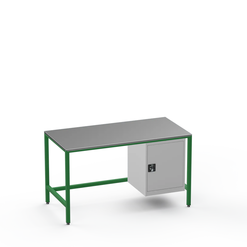 Medium Duty Workbench | Steel Worktop | Cupboard