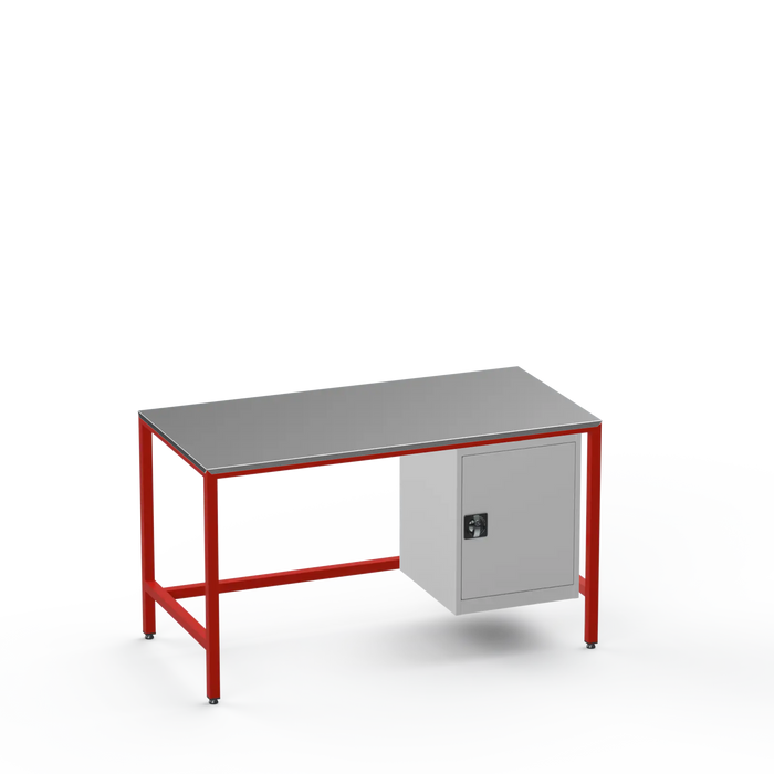 Medium Duty Workbench | Steel Worktop | Cupboard