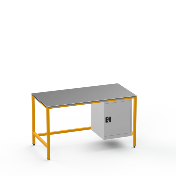 Medium Duty Workbench | Steel Worktop | Cupboard