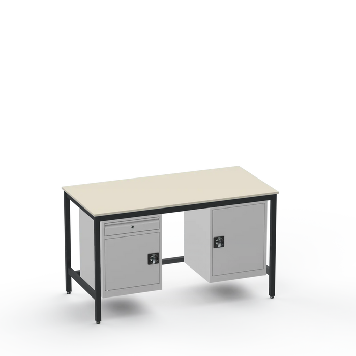Medium Duty Workbench | Laminate Worktop | 2 Cupboards & Drawer
