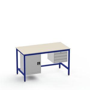 Medium Duty Workbench | Laminate Worktop | Cupboard & 3 Drawers