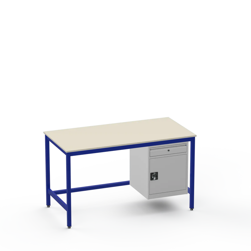 Medium Duty Workbench | Laminate Worktop | Cupboard & Drawer