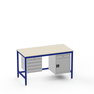 Medium Duty Workbench | Laminate Worktop | 4 Drawers & Cupboard With Drawer