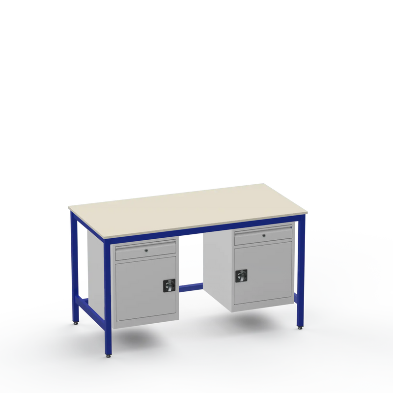 Medium Duty Workbench | Laminate Worktop | 2 Cupboards & 2 Drawers
