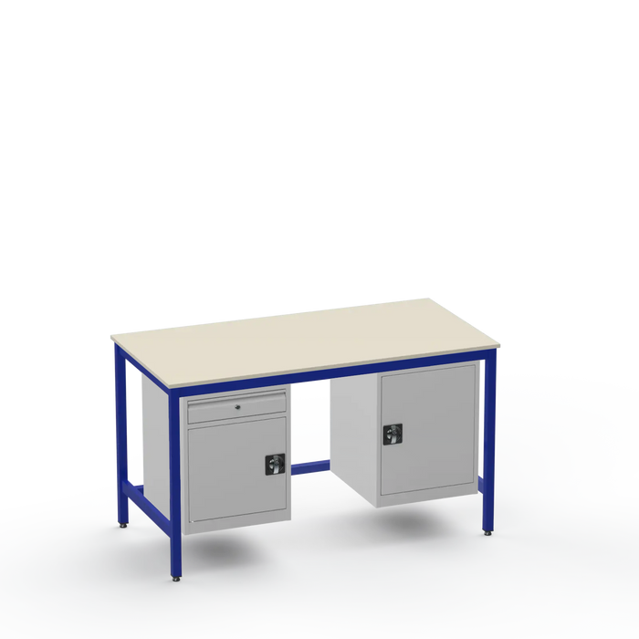 Medium Duty Workbench | Laminate Worktop | 2 Cupboards & Drawer
