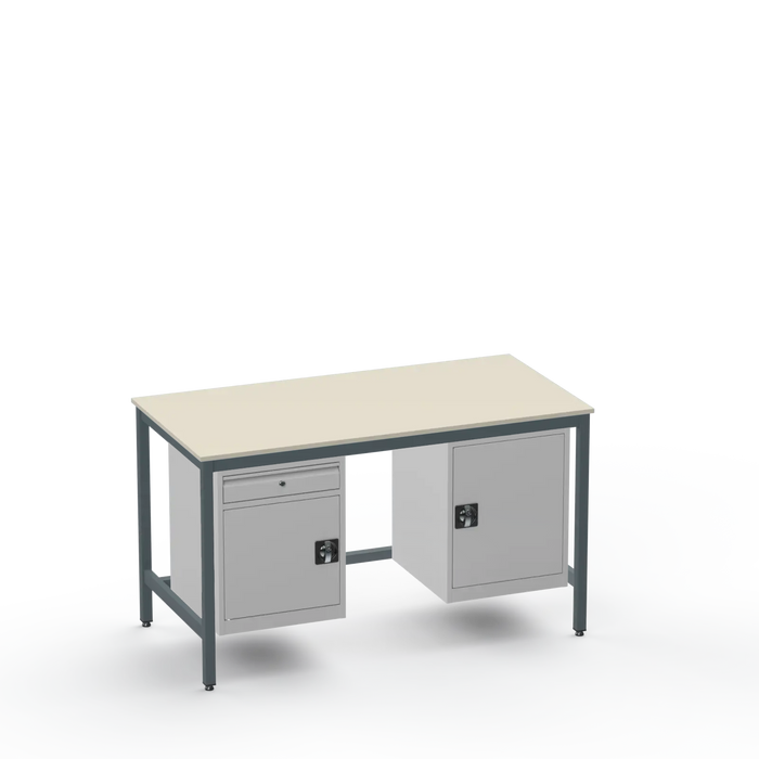 Medium Duty Workbench | Laminate Worktop | 2 Cupboards & Drawer