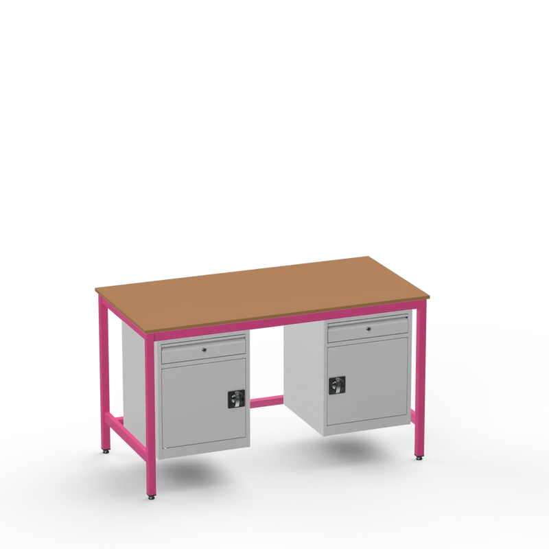 Medium Duty Workbench | MDF Worktop | 2 Cupboards & 2 Drawers