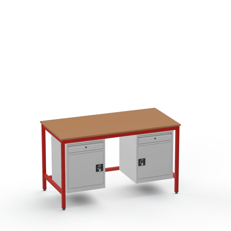 Medium Duty Workbench | MDF Worktop | 2 Cupboards & 2 Drawers