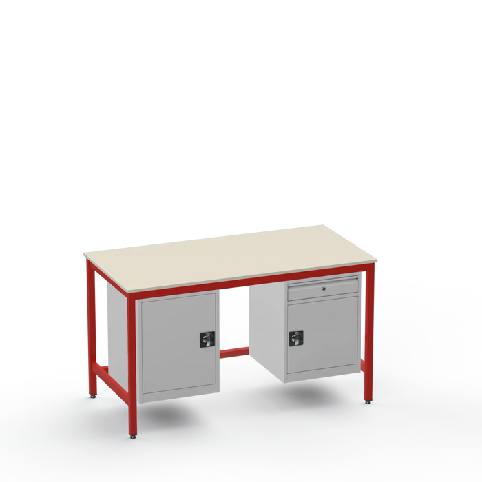 Medium Duty Workbench | Laminate Worktop | 2 Cupboards & Drawer