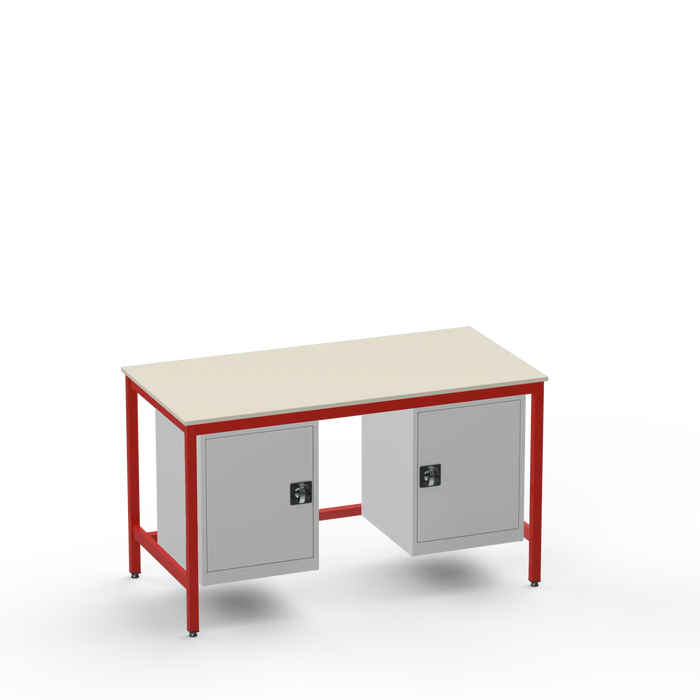 Medium Duty Workbench | Laminate Worktop | 2 Cupboards